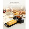 Black Butter Dish with Lid and Knife，Black Butter Tray，Ceramic Butter