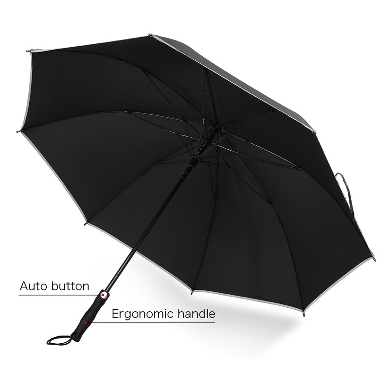 Auto opening Handle Umbrella StormProof Golf Umbrella for men, black