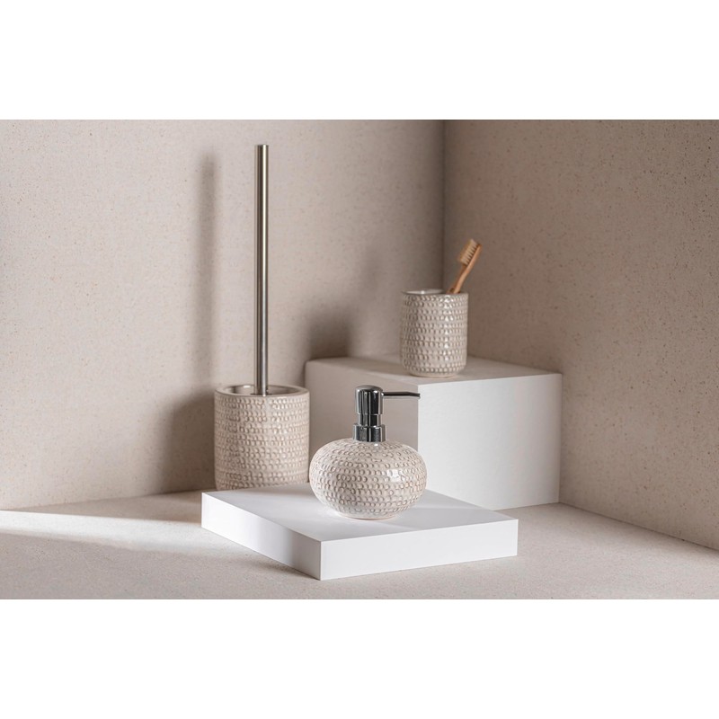 WENKO Pergole Freestanding Toilet Brush Ceramic with Stainless Steel Brush
