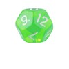 Deolven D12 Dice, 10 Pieces, Transparent Green Polyhedral Dice, 12-Sided