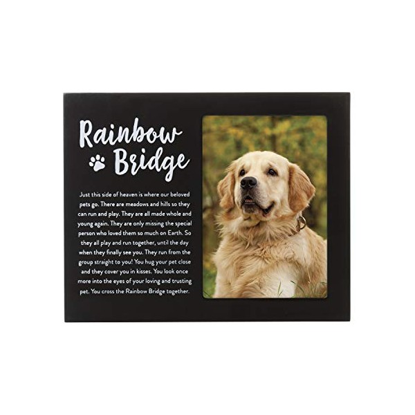 Pearhead Pet Rainbow Bridge Memorial Keepsake Picture Frame, Black