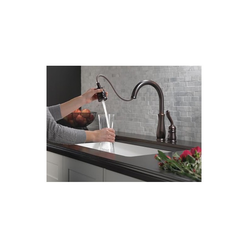 Delta Leland Oil Rubbed Bronze Kitchen Faucet with Pull Down