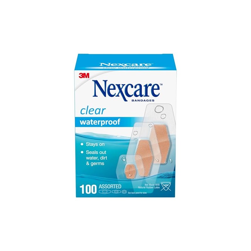 3M Nexcare Waterproof Assorted Bandages, 100 Count