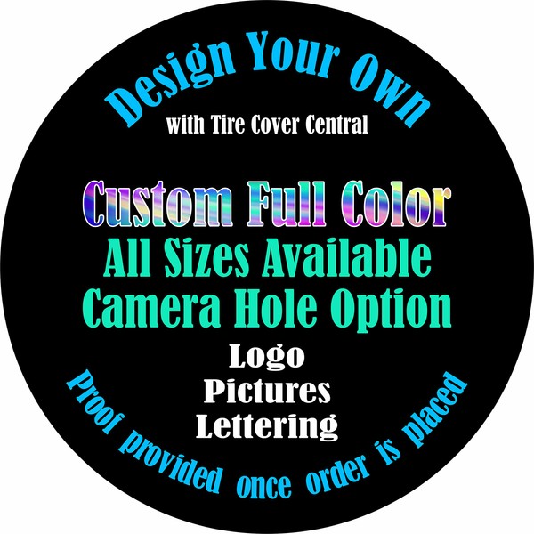 TIRE COVER CENTRAL Custom Personalized Spare tire Cover (Select tire