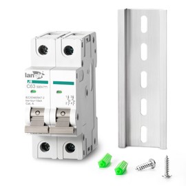 LANGIR 2P DC Circuit Breaker 63A 500V, DIN Rail Mount Solar Disconnect Switch for PV System, Battery, Inverter, RV & Home Electrical Panel