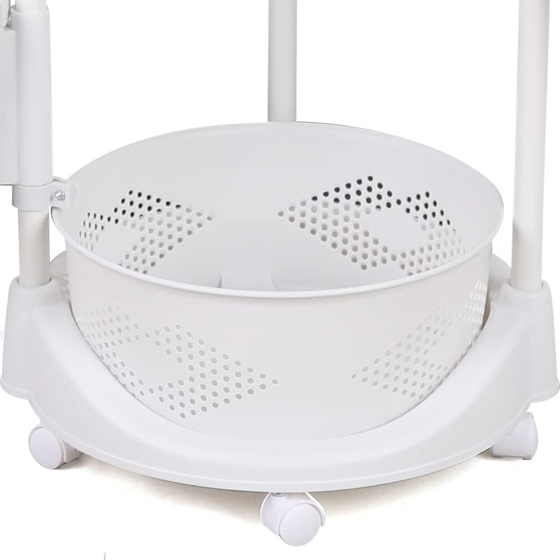 ATOLOMOTOR 5-Tier Rotating Fruit Vegetable Rack with Wheels, Kitchen Carts
