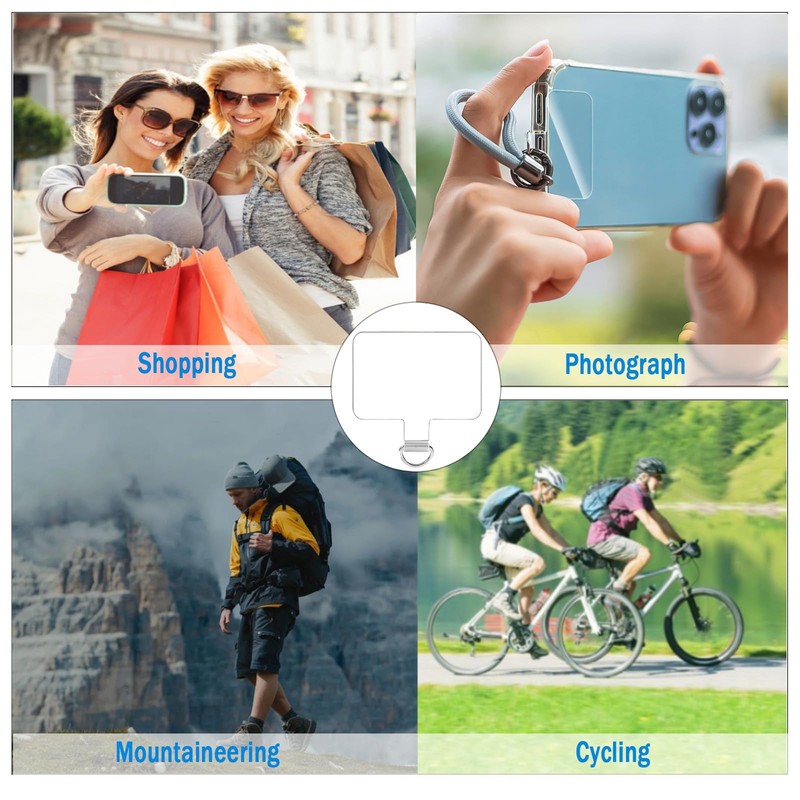 Molibest 8 Pack Phone Tether Tab, Universal TPU Phone Lanyard