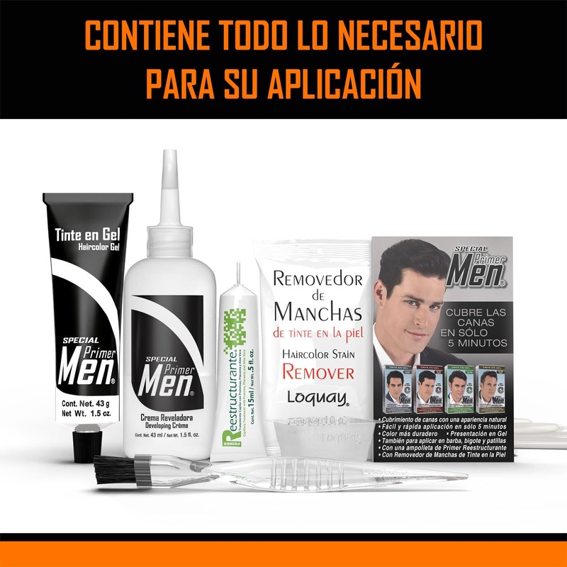 Tinte En Gel Barba Bigote Cabello Castaño Oscuro Special Men
