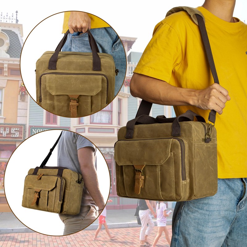 Damero Bible Tote Bag for Men, Large Bible Bag with