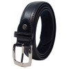 Mens Classic 28mm Leather Lined Suit Belt in Black -