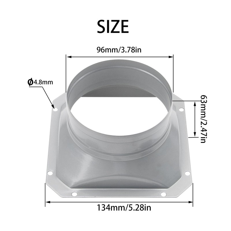 Rrina Dryer Vent Wall Plate 4Inch Metal Air Duct Connector