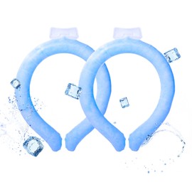 Neck Cooling Tube with Cold Insulated Bag,Reusable 18℃/64℉ Ice Neck Ring Wearable Body Cooler Products for Summer (Blue)