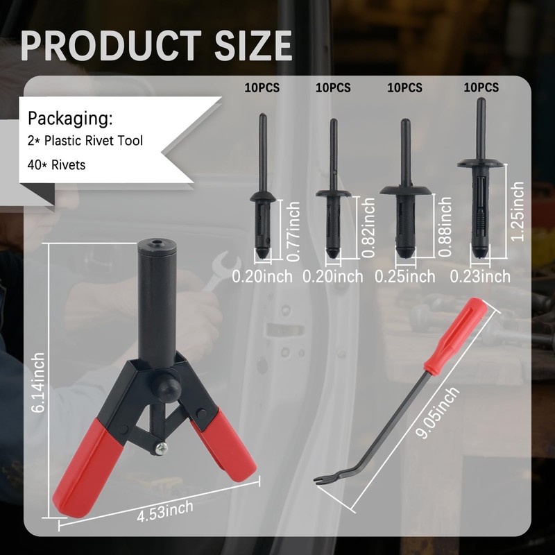 Figpade 42PCS Pop Rivet Gun Kit with Plastic Rivets,Pop Rivet
