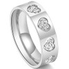 Jude Jewelers 6mm Stainless Steel Heart Shaped Eternity Wedding Band