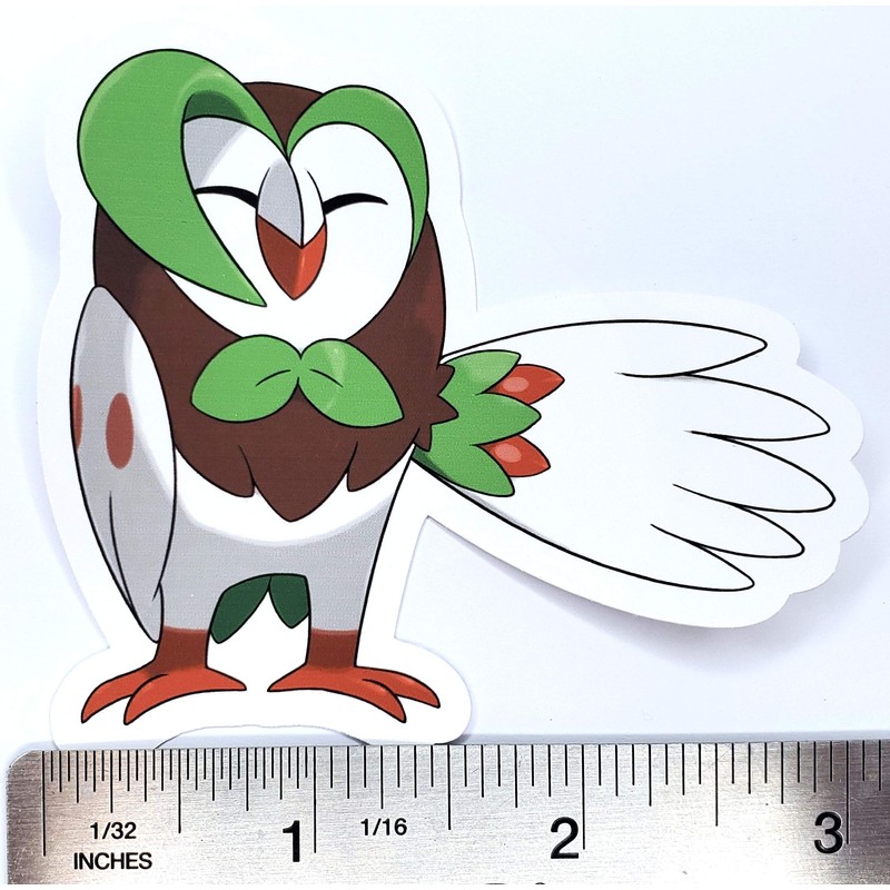 Rowlet, Dartrix, Decidueye - 3 Vinyl Sticker Evolution Set