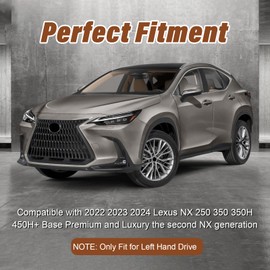 Gear Shift Panel Cover Trim Compatible with Lexus NX 250 350 350H 450H 2022 2023 2024 2025 Wood Grain Pattern ABS 3Pcs (Only Fit for Left Hand Drive)