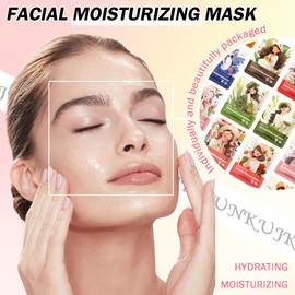 20PCS Hydrating Facial Sheet Mask,Moisturizing Face Masks Gift Set,Long Lasting Face Mask Facial Mask Kit for All Skin Types C
