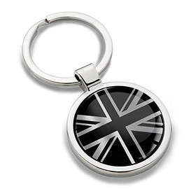 Biomar Labs Stainless Steel Union Jack Flag United Kingdom KK 277 Metal Keyring Car Key Fob with Gift Box, silver