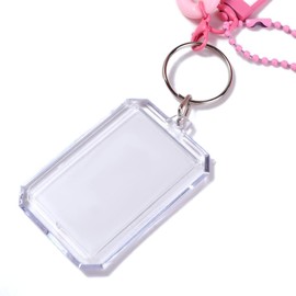 Leadigol Acrylic Kpop Photocard Holders,ID Badge Holder,Photocard Holder Keychain,ID Credit Card Sleeve Cover Protector with Pendant