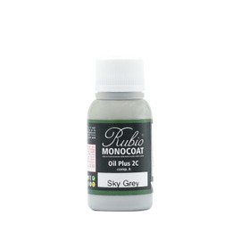 Rubio Monocoat Wood Stain & Finish Sample - Sky Grey | Oil Plus Part A | Quick-Dry, Eco-Friendly Linseed Wood Oil for Indoor Use | Ideal for Sampling Oil Plus 2C & Touch Ups | 20 mL