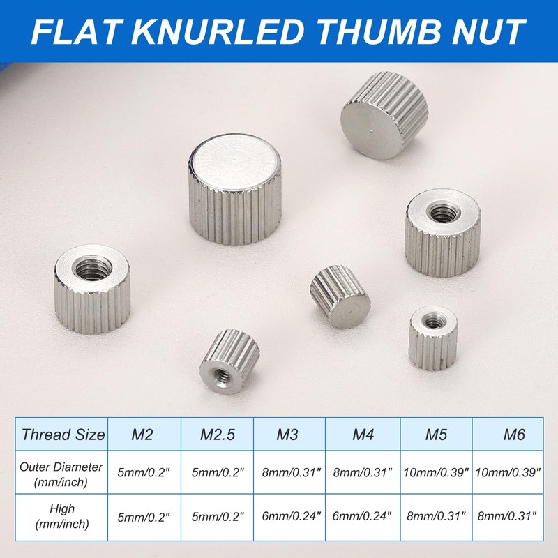 PATIKIL M5 Knurled Thumb Nuts, 25pcs Nickel Plated Female Thread