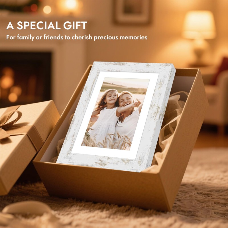 Hongkee 8x10 Picture Frame, Made of Real Glass and Wooden