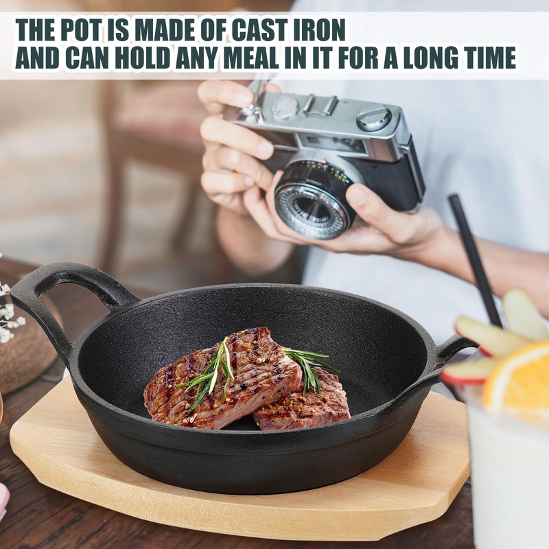 Sliner 4 Sets Mini Cast Iron Skillet Small Cast Iron
