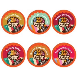 Crazy Cups Christmas Variety Pack of Single Serve Flavored Coffee Pods For Keurig, 30 Count Holiday Gift