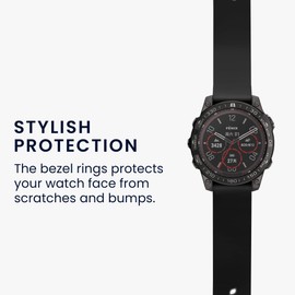kwmobile Protective Ring Compatible with Garmin Fenix 7 Fitness Tracker - Bezel Ring Bezel in Black Silver