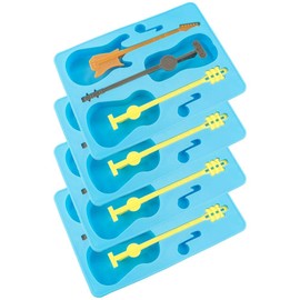 Fairly Odd Novelties 4 Pack Guitar Ice Cube Tray, One Size, Blue