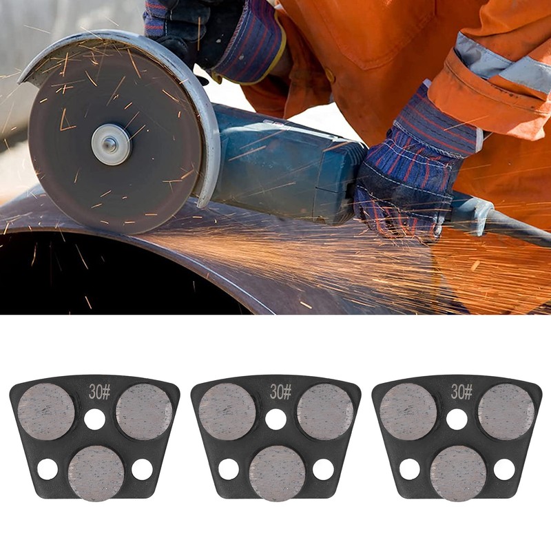 3Pcs Diamond Grinding Shoes Trapezoid Concrete Floor Cutting 3 Cylinder