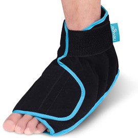 NEWGO NEWGO Foot Ice Pack Wrap, Full Coverage Ankle Ice Pack Wrap for Foot Injuries and Pain, Reusable Gel Ice Cold Packs for Achilles Tendonitis, Plantar Fasciitis, Sprained Ankles and Heels (Black)