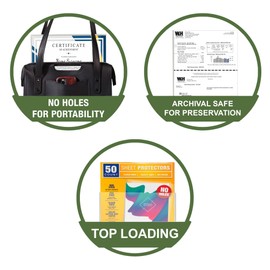 Samsill No Holes Sheet Protectors, 100 Pack, 8.5 x 11 Inch Page Protectors for 3 Ring Binder, Heavy Duty, No Hole Protector, Letter Size, Top Loading, Acid Free
