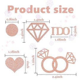 100 confetti shower decorations suitable for engagement parties, bachelors, engagement women, party decorations, table decorations, and sparkling diamond rings (Gold)