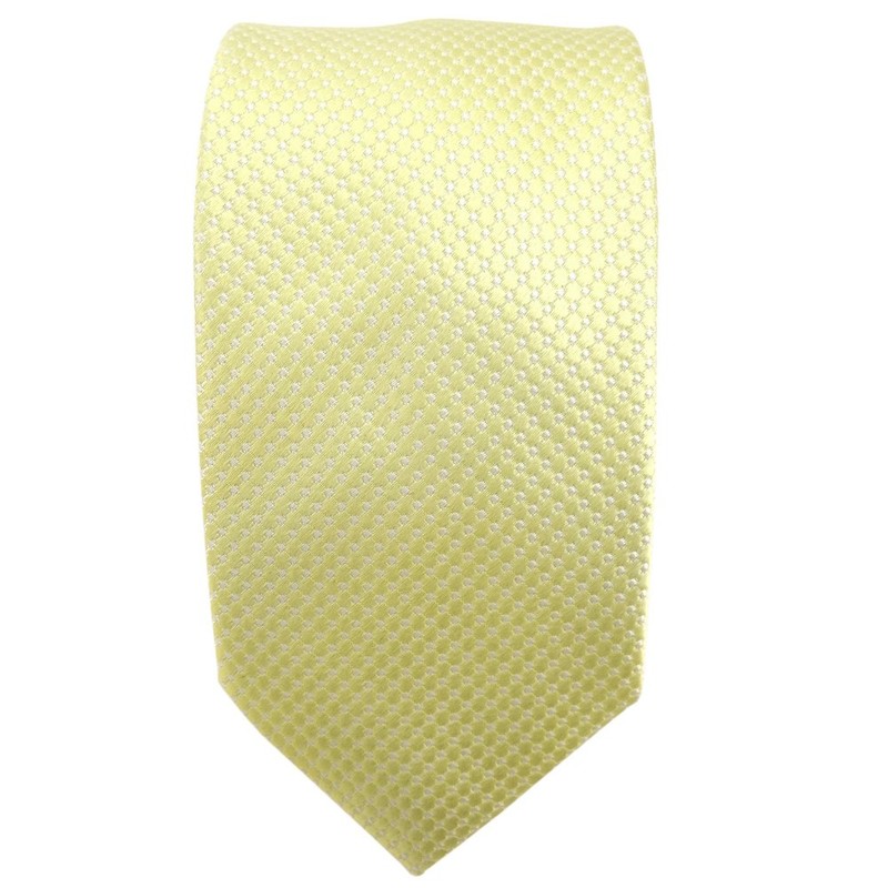 Men's TigerTie Yellow Blassgelb Silver Polka Dot Silk Tie –