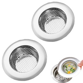 Stainless Steel Kitchen Sink Strainer 2 Pack, Sink Drain Strainer for Kitchen Sinks
