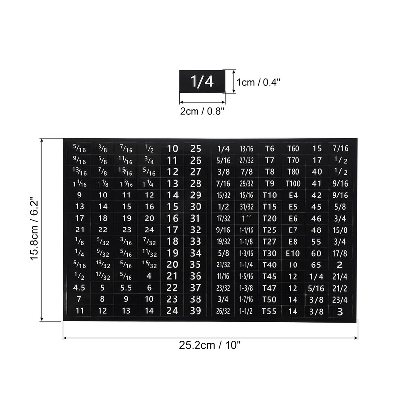 PATIKIL Tool Box Labels, 8 Sheets Toolbox Decals Wrench Socket