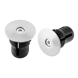 Xzenuo Aluminium Handlebar End Caps - Lightweight & Robust Road Bike Bell Handlebar Plugs for Mountain Bike, MTB & Road Bikes, Bike Handlebar Bar End Plugs Compatible with 17-23.5 mm Handles (Silver)