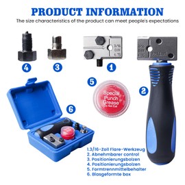 Brake Line Flaring Device, Flaring Device, Brake Line 3/16 Inch, Pipe Extension Tool, 4.75 mm Brake Line Flaring Tool, Universal Brake Line Flaring Tool Set for Brake Lines on Automobiles