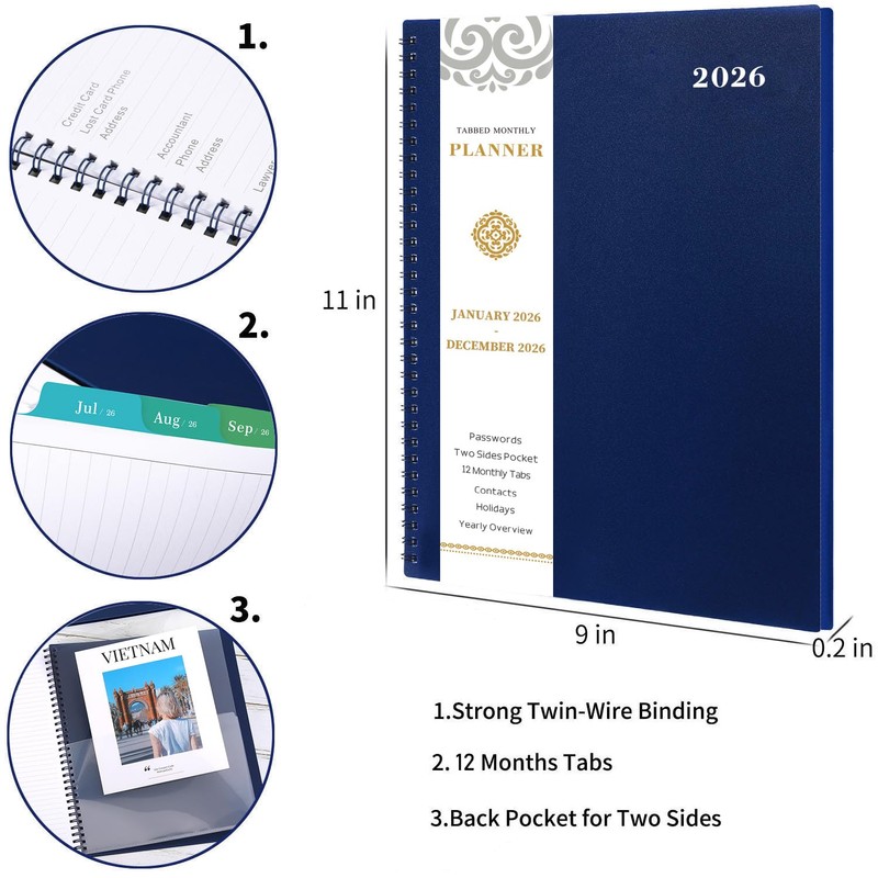 2026 Monthly Planner - Planner/Calendar 2026, JAN 2026 - DEC