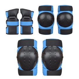 YRINA Protector Kids Skateboard Snowboard Kids Elbow Knee Wrist Kids Protector Set Bicycle Junior (S, Blue)
