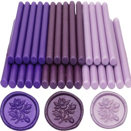 Wax Seal Sticks, Atopbb Purple 30 Pcs Glue Gun Wax Sealing Sticks for Wax Seal Stamp, 3 Colors Sealing Wax Sticks Set for 0.28'' Glue Gun Wax Sealing Sticks (Purple)