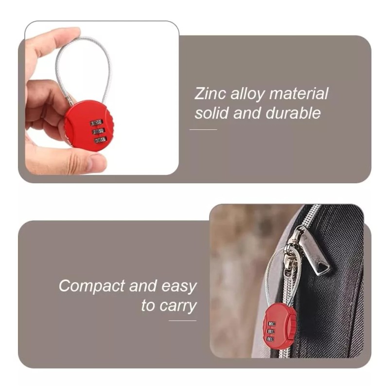SANBREVE 4 Piezas Candados De Combinación Mini Casillero Por Mochila