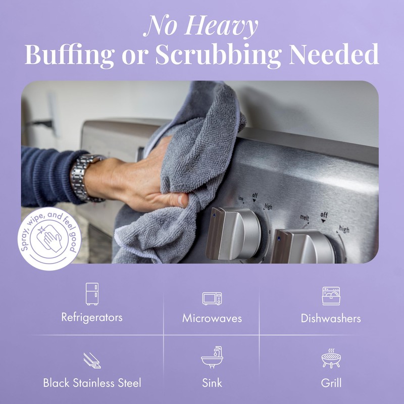 Therapy Stainless Steel Cleaner and Polish 100% USDA Biobased, Fingerprint