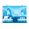 CORFOTO Arctic Icebergs Landscape Backdrop Fabric 5x3ft Winter Ocean Igloo