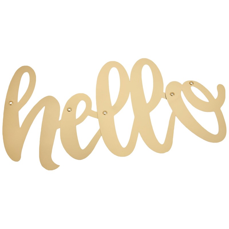 Unique 73527 Gold Baby Shower Hello Foil Letter Banner 1