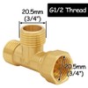Uenede Solid Brass G1/2" 3 Way Diverter Hose Fitting Tee,