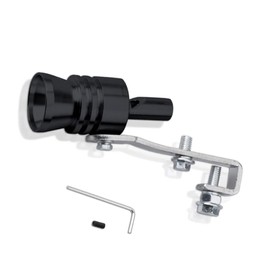 Turbo Sound, Turbo Sound Whistle, Exhaust Sound Booster Whistle, for Turbocharger Whistles in the Car, Universal Turbo Whistle Sound Generator Tuning - Exhaust Pipe for Tailpipes, Size L (Black)