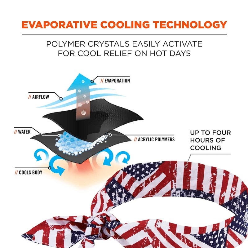 Ergodyne Chill Its 6700 Cooling Bandana, Lime, Evaporative Polymer Crystals