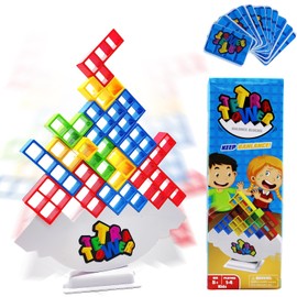 Yoirzit Tetris Tower, Tetra Tower Game Rocking Stack High Children's Balance Toy Stacking Blocks, Stacking Toy for Children and Adults, Tetra Balance Game for Family Games, Parties, Travel